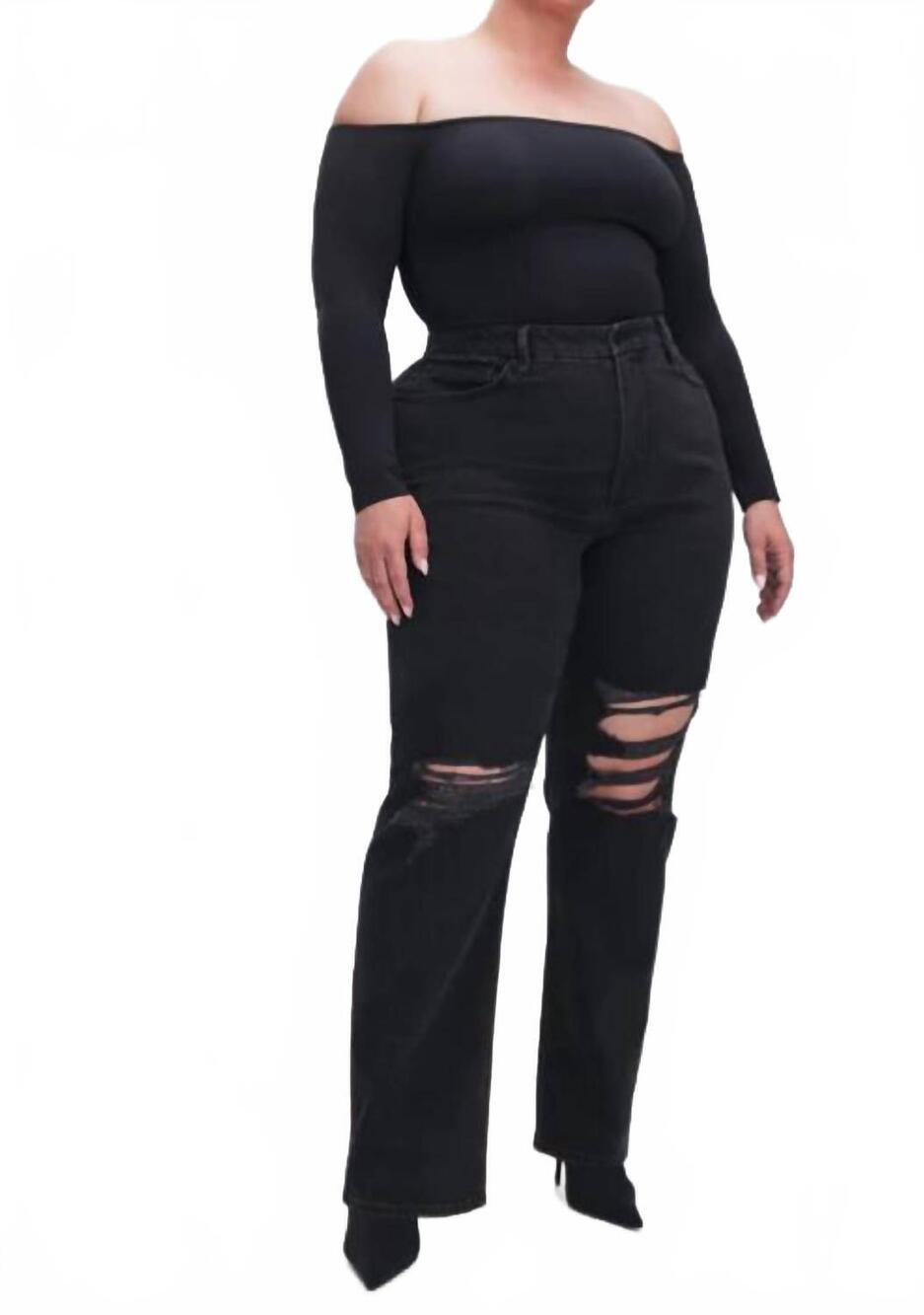 NEW GOOD AMERICAN good 90's jeans in black